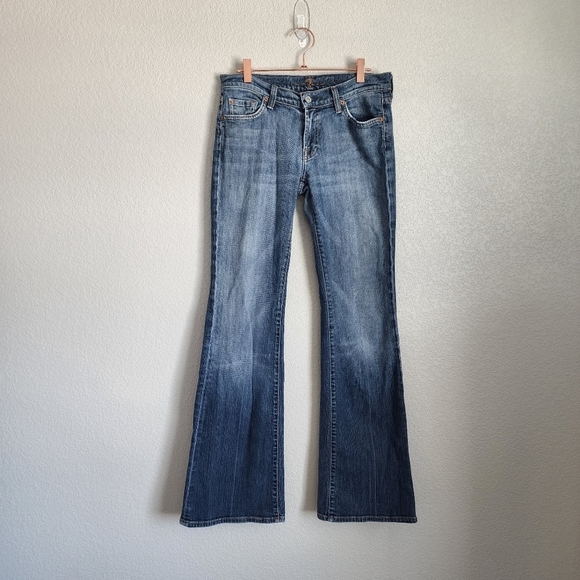 7 FOR ALL MANKIND x VINTAGE Flare Jeans 7FAMK‎ in washed blue Y2K It Girl - Picture 5 of 10